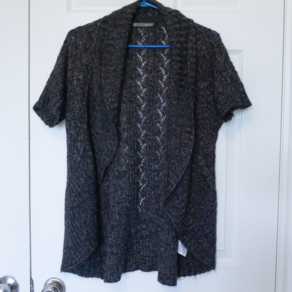 3/$20 SmartSet Short Sleeve Gray Knit Cardigan
